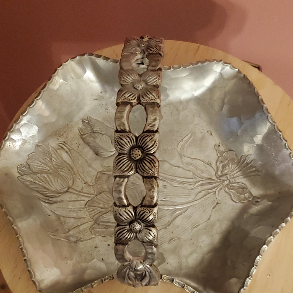Rodney Kent Silver Co. Hand Wrought Hammered Aluminum Basket